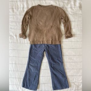 Zara knitwear winter collection tan ribbed sweater. Size 6